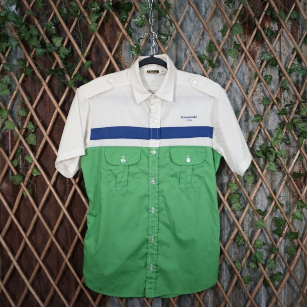 M - Vintage Y2K Kawasaki T-Shirts usa writing work shirt